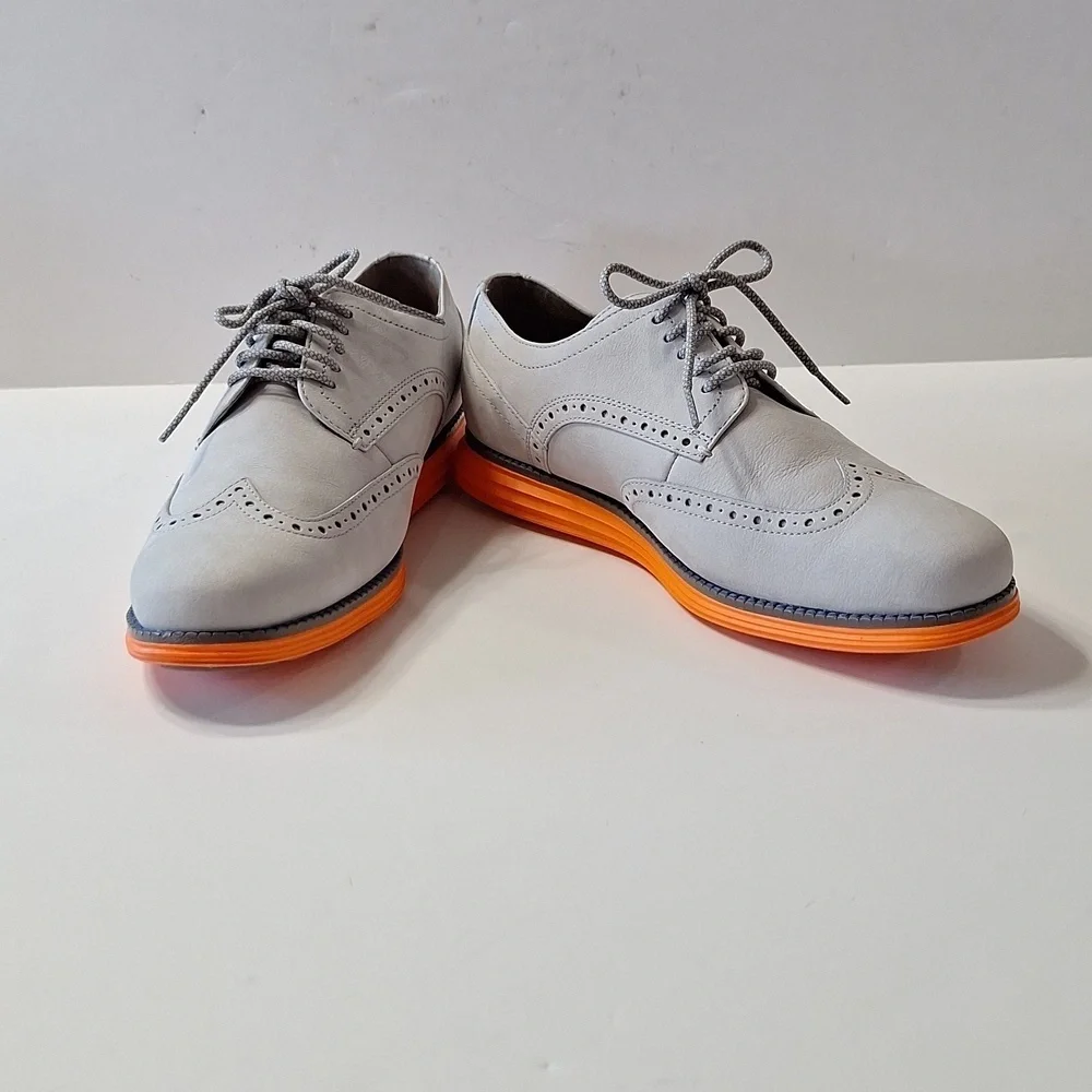 Cole Haan NEW Men's Gray/Orange Original Grand Lightweight Wingtip Shoes Size 8W